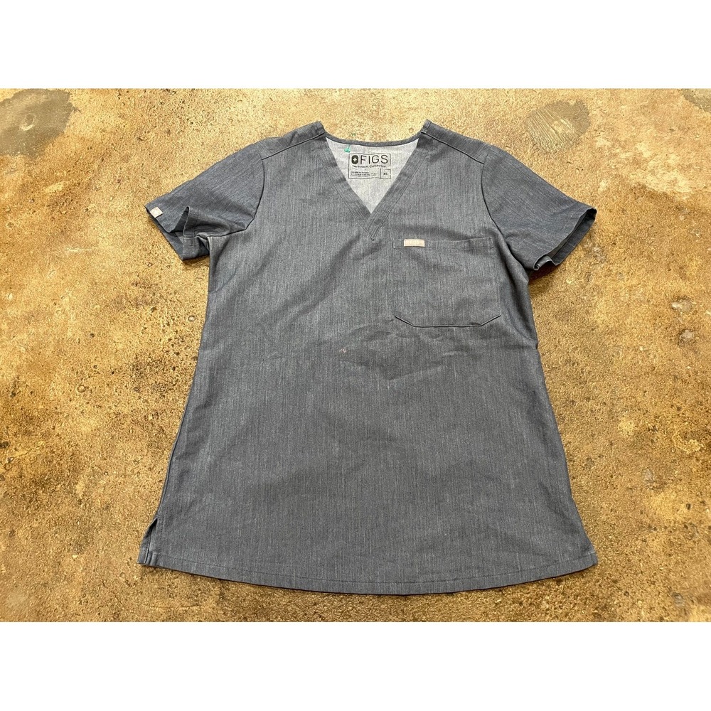 Figs Catarina One Pocket Scrub Top Womens XS Graphite Gray Classic Fit V Neck